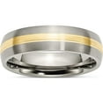 thumbnail image 1 of Titanium/14K Titanium Brushed With 14K Yellow Inlay 6mm Grooved Band (Size 12) Made In China tb140-12, 1 of 5