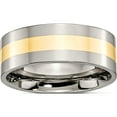 thumbnail image 1 of Titanium/14K Titanium Polished With 14K Yellow Inlay 8mm Flat Band (Size 9) Made In China tb225-9, 1 of 5