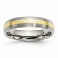 thumbnail image 1 of Titanium 14k Gold Inlay 5mm Brushed Band Ring - Size 7, 1 of 2