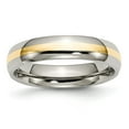 thumbnail image 1 of Titanium 14k Gold Inlay 5mm Polished Band Ring - Size 11, 1 of 2