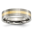 thumbnail image 1 of Titanium 14k Gold Inlay 6mm Satin Band Ring - Size 10, 1 of 2