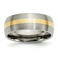 thumbnail image 1 of Titanium 14k Gold Inlay 8mm Brushed Band Ring - Size 8, 1 of 2