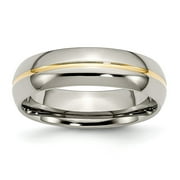 JEWELRYWEB Titanium 14k Gold Plated Engravable 6mm Polished Band Ring Size 12.5 Jewelry for Women