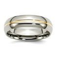 thumbnail image 1 of Titanium 14k Gold Plated 6mm Polished Band Ring Size 8.5 Ring for Women and Men, 1 of 2