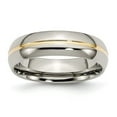 thumbnail image 1 of Titanium 14k Gold-Flashed 6mm Polished Band Ring - Size 8, 1 of 2