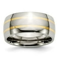 thumbnail image 1 of Titanium 14k Yellow Inlay 10mm Polished Band, 1 of 9