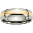 thumbnail image 1 of Titanium 14k Yellow Inlay 6mm Polished Band, 1 of 7