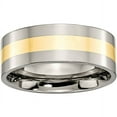thumbnail image 1 of Titanium 14k Yellow Inlay Flat 8mm Polished Band, 1 of 10