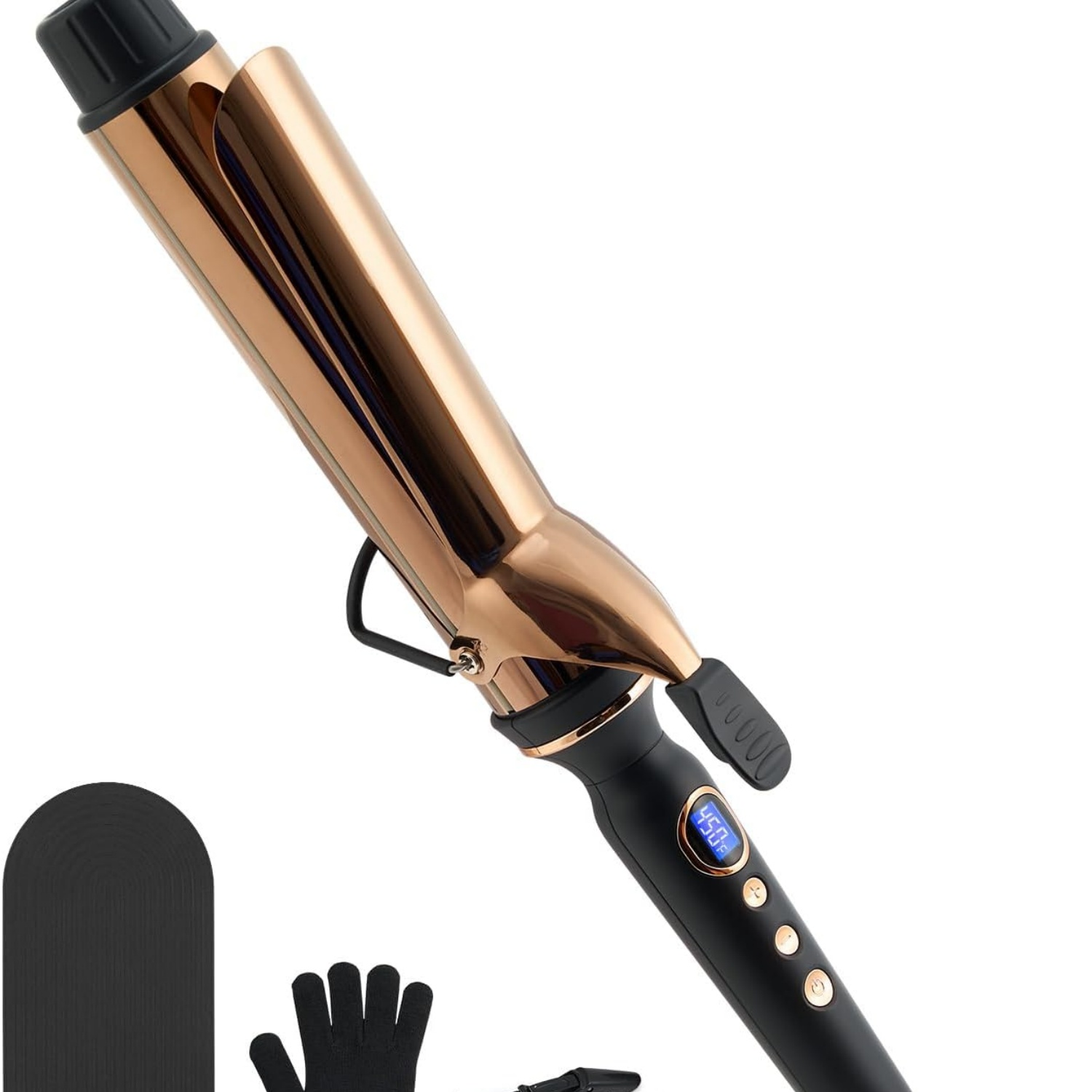 Titanium 2 Inch Curling Iron，Extra-Long Barrel for Long Hair, Curling Iron 2 Inch with Dual PTC Heater, 12 Heat Settings Big Barrel Curling Irons, 60 Mins Auto-Off & Dual Voltage