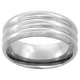 thumbnail image 1 of Titanium 3 Dome Pattern Polished Finish Domed Wedding Band Ring 9mm, 1 of 1