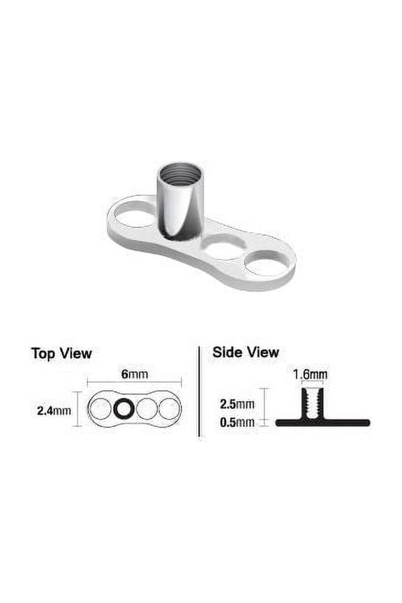 Titanium 3 Hole Dermal Anchor Base
