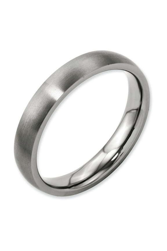 Titanium 4mm Brushed Band Ring - Size 9