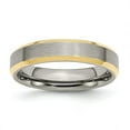 thumbnail image 1 of Titanium 5mm Gold-Flashed Beveled Edge Brushed and Polished Band Ring - 2.5 Grams - Size 9, 1 of 2
