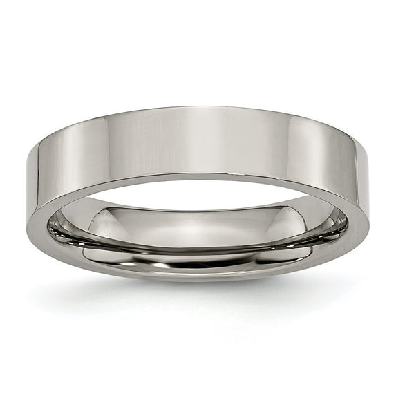 Titanium 5mm Polished Mens Wedding Ring Band Size 12