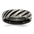 thumbnail image 1 of Titanium 6mm Black IP-plated Swirl Brushed & Polished Band Size: 12; for Adults and Teens; for Women and Men, 1 of 6