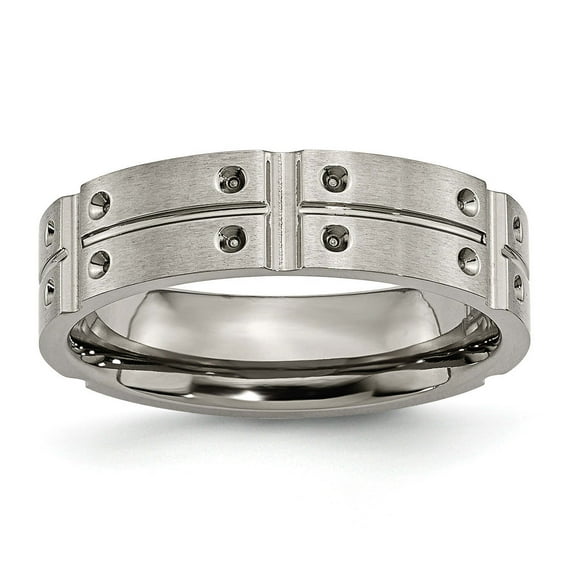 Titanium 6mm Brushed and Polished Band