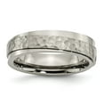 thumbnail image 1 of Titanium 6mm Hammered and Polished Band Ring - Size 9, 1 of 2