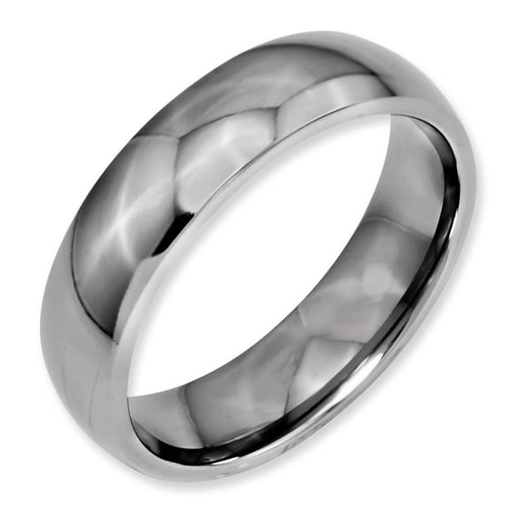 Titanium 6mm Polished Band Ring - Size 7.5