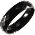 thumbnail image 1 of Titanium 6mm Polished Faceted Band With Black Pvd Size 9 Ring for Women and Men - 8.9 Grams, 1 of 2