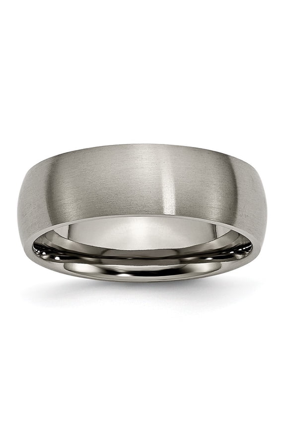 Titanium 7mm Brushed Band Ring - Size 11
