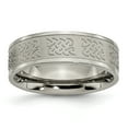 thumbnail image 1 of Titanium 7mm Satin and Polished Fancy Design Band, 1 of 8