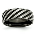 thumbnail image 1 of Titanium 8mm Black IP-plated Swirl Brushed & Polished Band Size: 12; for Adults and Teens; for Women and Men, 1 of 6
