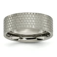 thumbnail image 1 of Titanium 8mm Brushed Patterned Flat Band, 1 of 9