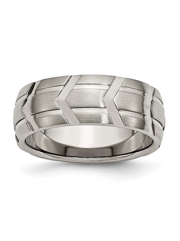 Titanium 8mm Brushed and Polished Band