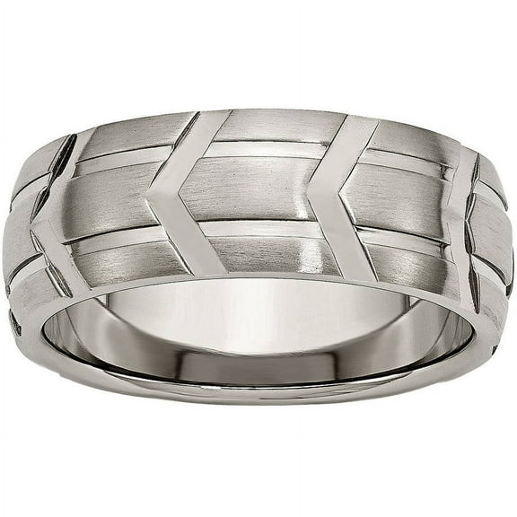 Titanium 8mm Brushed and Polished Band