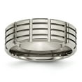 thumbnail image 1 of Titanium 8mm Grooved Polished Band, 1 of 6