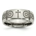 thumbnail image 1 of Titanium 8mm Laser Design Polished Band, 1 of 7