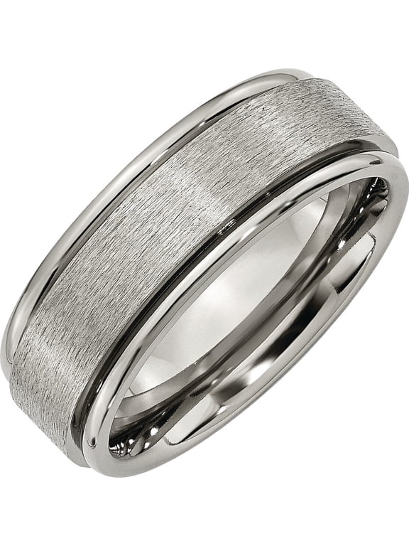 Titanium 8mm Satin Mens Wedding Ring Band Size 11