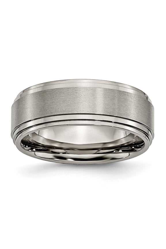 Titanium 8mm Satin Mens Wedding Ring Band Size 12