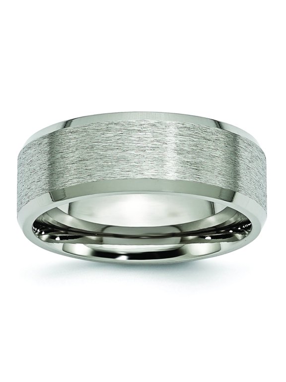 Titanium 8mm Satin Mens Wedding Ring Band Size 14