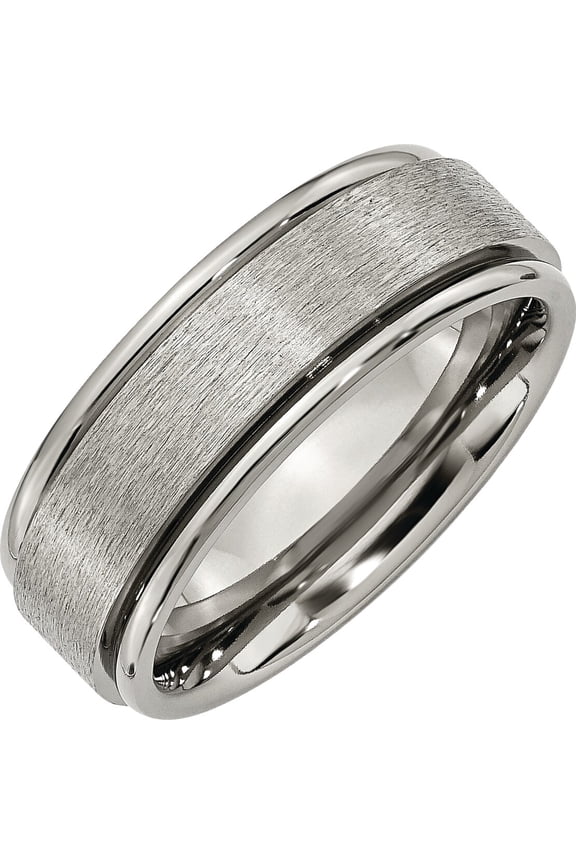 Titanium 8mm Satin Mens Wedding Ring Band Size 15.5