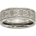 thumbnail image 1 of Titanium 8mm Satin and Polished Scroll Design Band, 1 of 8