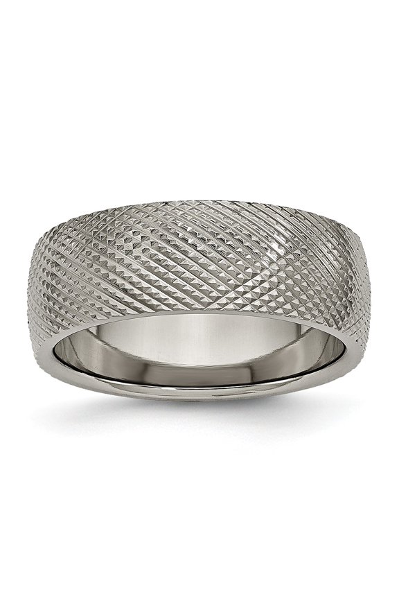 Titanium 8mm Textured Band Size: 11; for Adults and Teens; for Women and Men