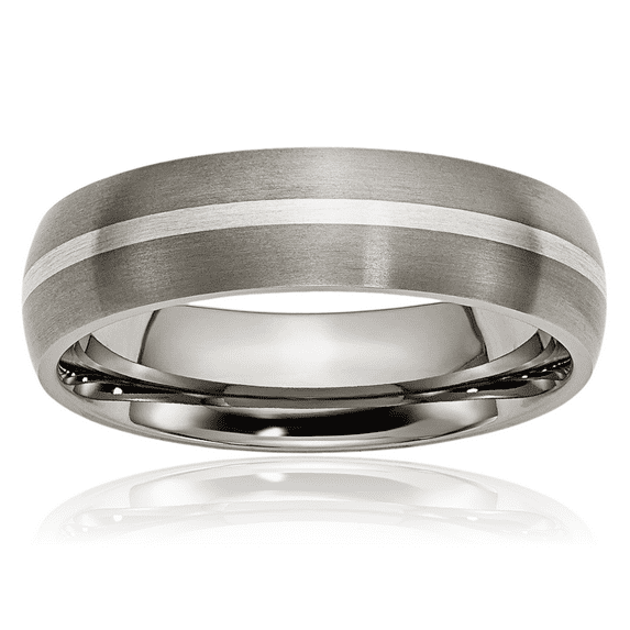 Titanium 925 Sterling Silver 6mm Wedding Band Ring