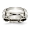 thumbnail image 1 of Titanium 925 Sterling Silver Inlay 8mm Polished Band Size: 13; for Adults and Teens; for Women and Men, 1 of 6