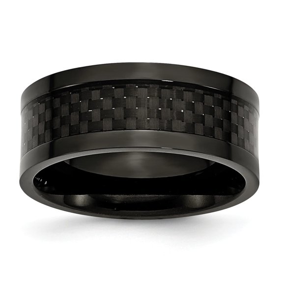Titanium 9mm Black IP-plated w/Carbon Fiber Inlay Polished Band