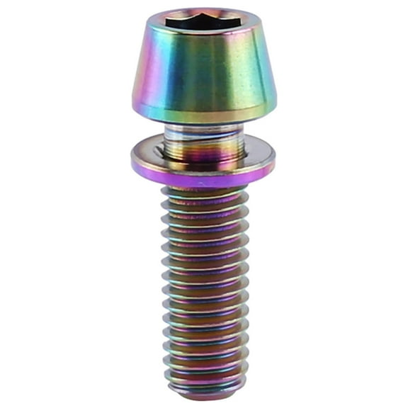 Titanium Alloy Bicycle Tapered Bolt Screw With Washer For Mountain Bike(colorful/M6x16)
