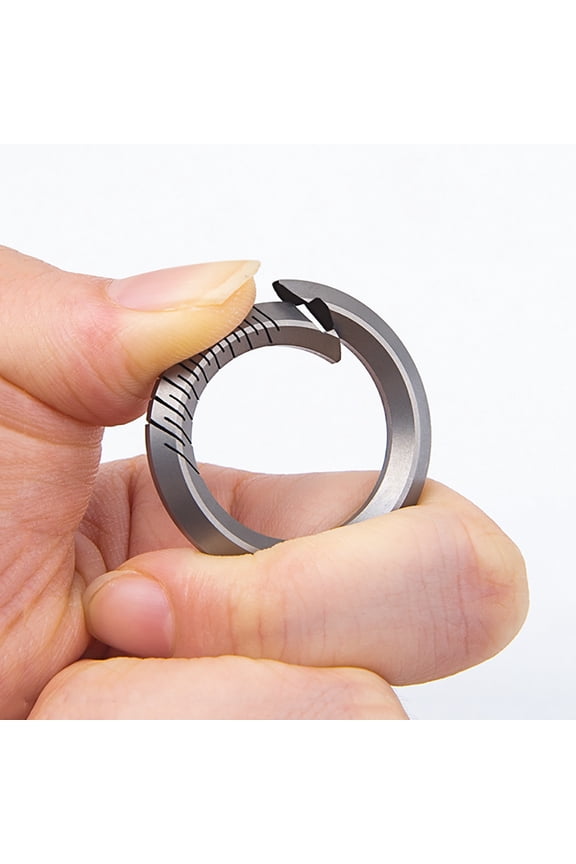 Titanium AlloyCow Leather Keychain Portable Removable Key Ring Pendant EDC Tool