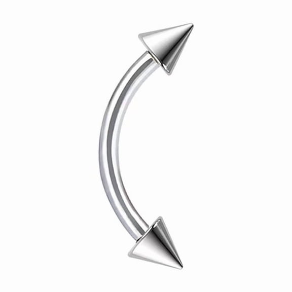 Titanium Alloy Curved Barbells Eyebrow Rings with Spikes Stainless Steel Color 4mm Rod Length: 6mm for DIY