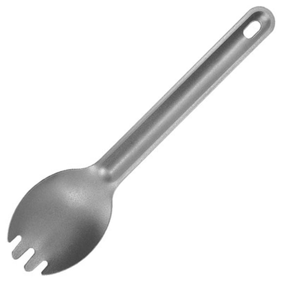 Titanium Alloy Cutlery Set Portable, Usupdd Lightweight Durable Spoon Fork for Outdoor Camping, Compact Gray Metal Tableware with Storage Bag for Hiking Travel