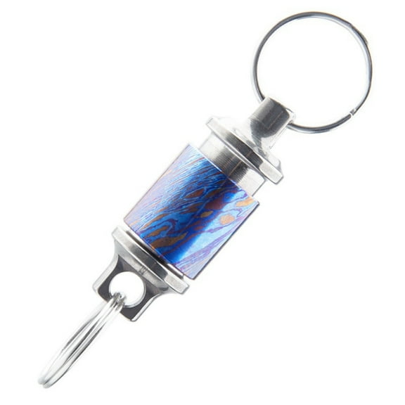 Titanium Alloy Damascus Keychain Rotatable High Quality Men Quick Release Keychain Key Ring