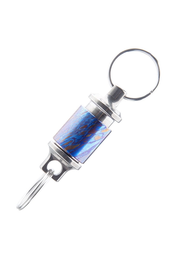 Titanium Alloy Damascus Keychain Rotatable High Quality Men Quick Release Keychain Key Ring