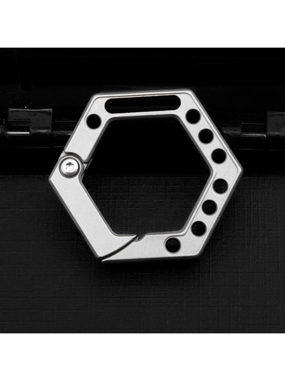 Titanium Alloy Hex Keychain Clip, Lightweight EDC Carabiner Key Ring Holder for Car Keys, Bags & Everyday Carry