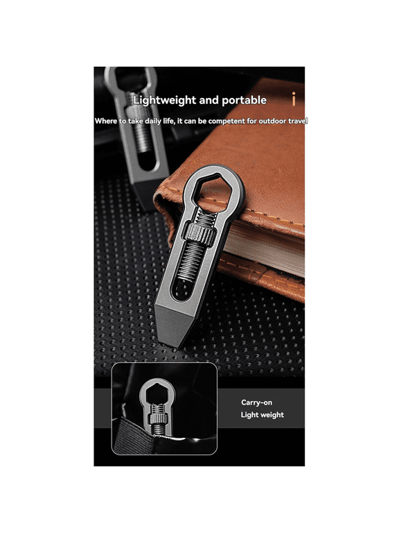 Titanium Alloy Hexagon Wrench Mini EDC Pry Bar Bottle Opener Keychain Tool Combination Outdoor Camp Hike Gear