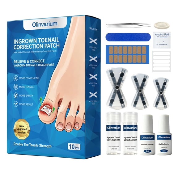 Titanium Alloy Ingrown Toenail Treatment, Nail Tools, and Ingrown Toenail Removal Kit Specially Designed for Curved Nail Repair and Ingrown Toenail Corrector10PCS