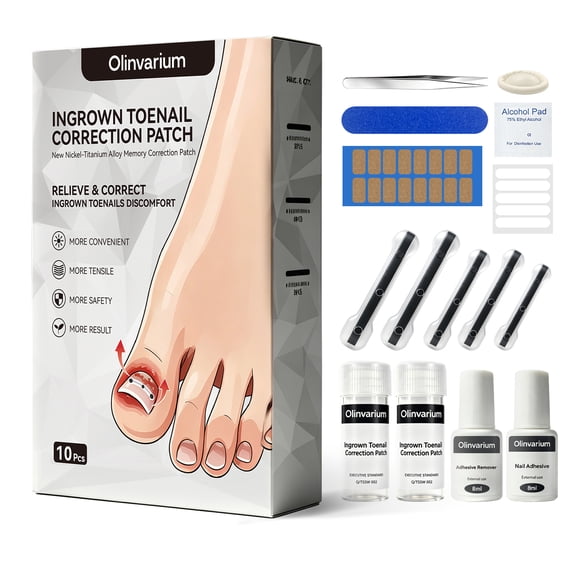 Titanium Alloy Ingrown Toenail Treatment, Nail Tools, and Ingrown Toenail Removal Kit Specially Designed for Curved Nail Repair and Ingrown Toenail Corrector10PCS